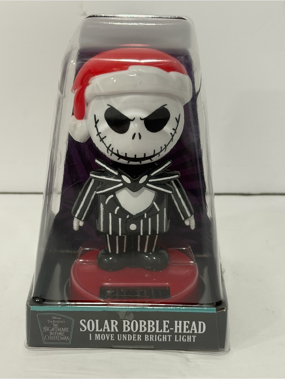 Disney Jack Skellington Solar Bobble-Head in Red, Black & White
